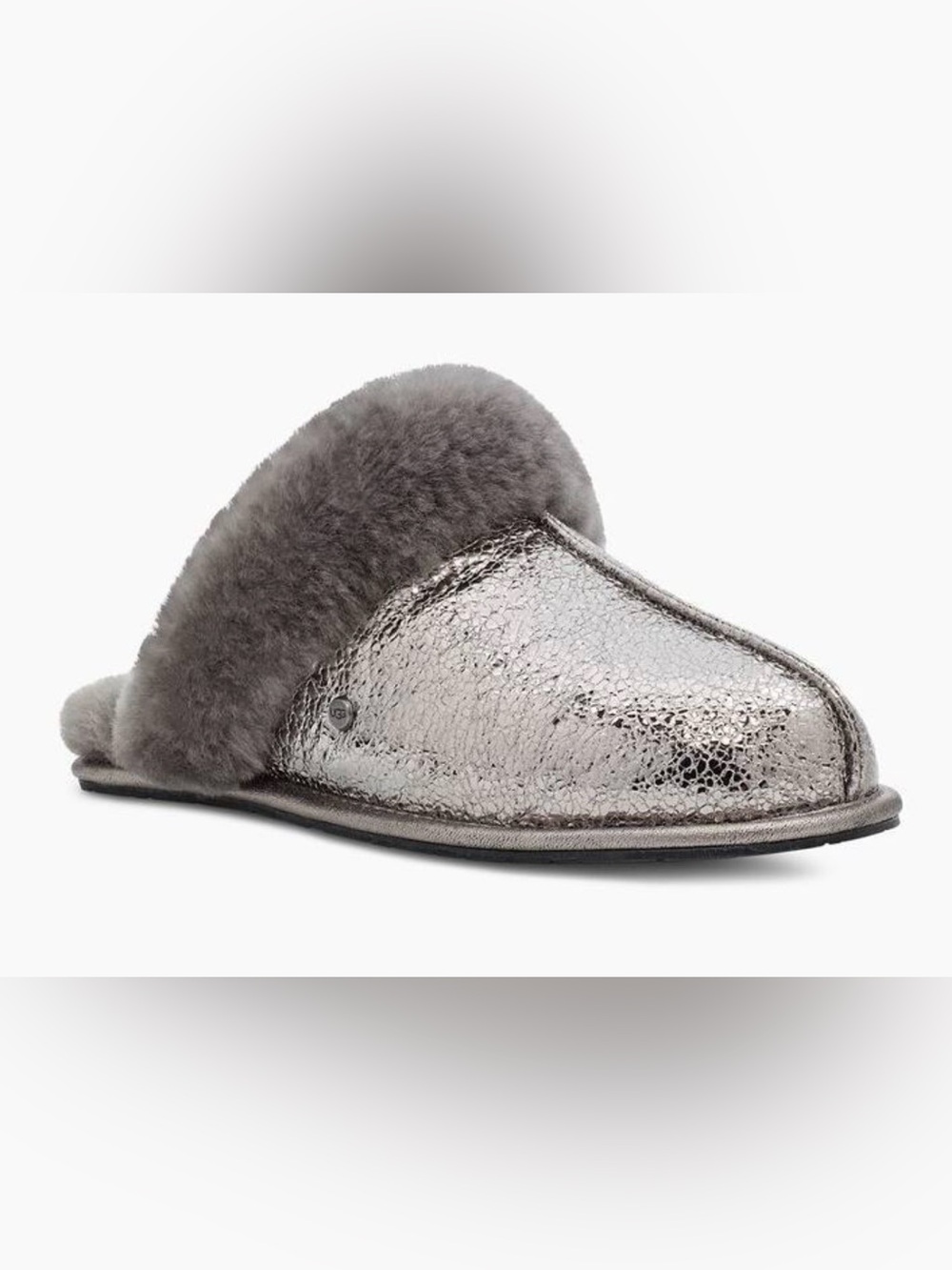 UGG Scuffette II Metallic Sparkle Slippers in Gunmetal.